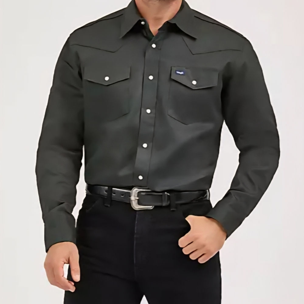 Wrangler XXL Cowboy Cut Firm FinishTwill Western Snap Work Shirt 2XL - Picture 5 of 10
